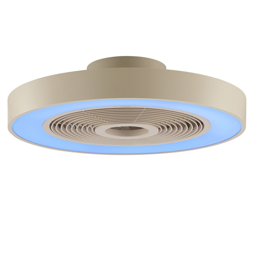 Brilliant - LED RGBW dimerizável candeeiro de tecto com ventilador CATANIA LED/37W/230V 2700-6500K Ø 48,6 cm bege + comando remoto