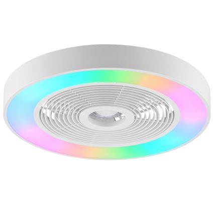 Brilliant - Luminária de teto dimável LED RGBW com ventoinha CATANIA LED/37W/230V 2700-6500K diâmetro 48,6 cm branca + comando remoto