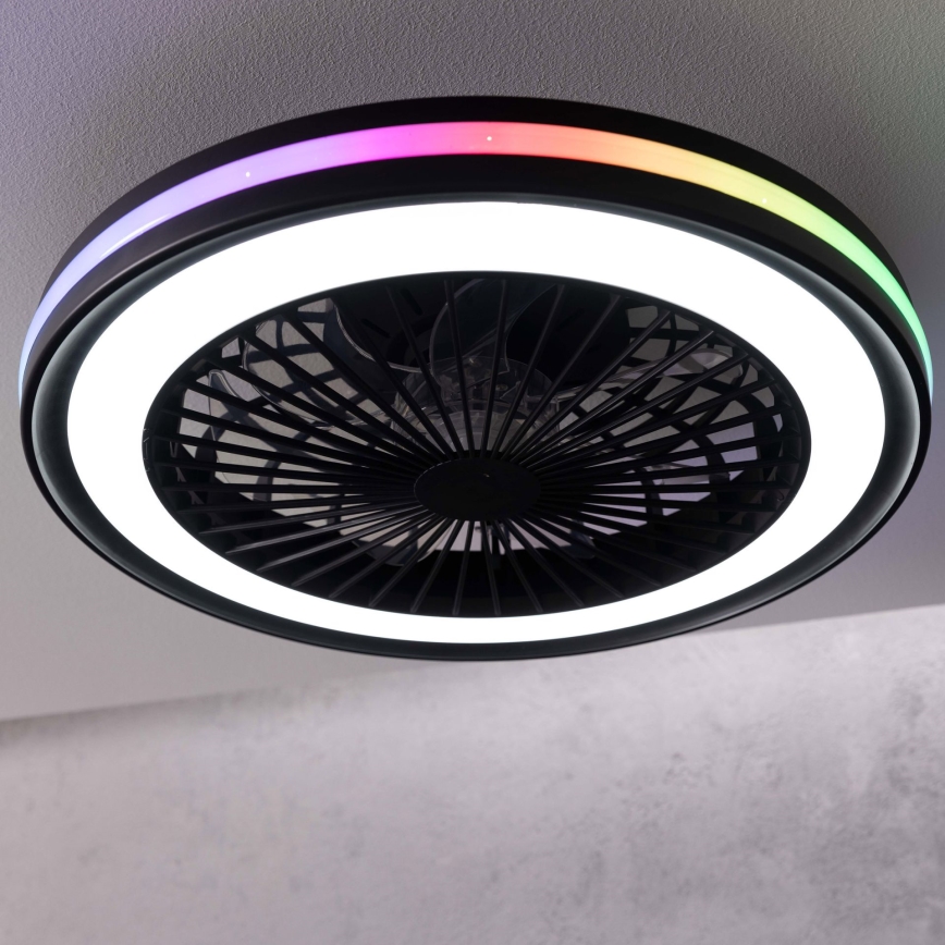 Brilliant - Luminária de teto dimerizável LED RGBW com ventilador PALMERO LED/40W/230V 2700-6500K, diâmetro 46,6 cm, bege + controlo remoto