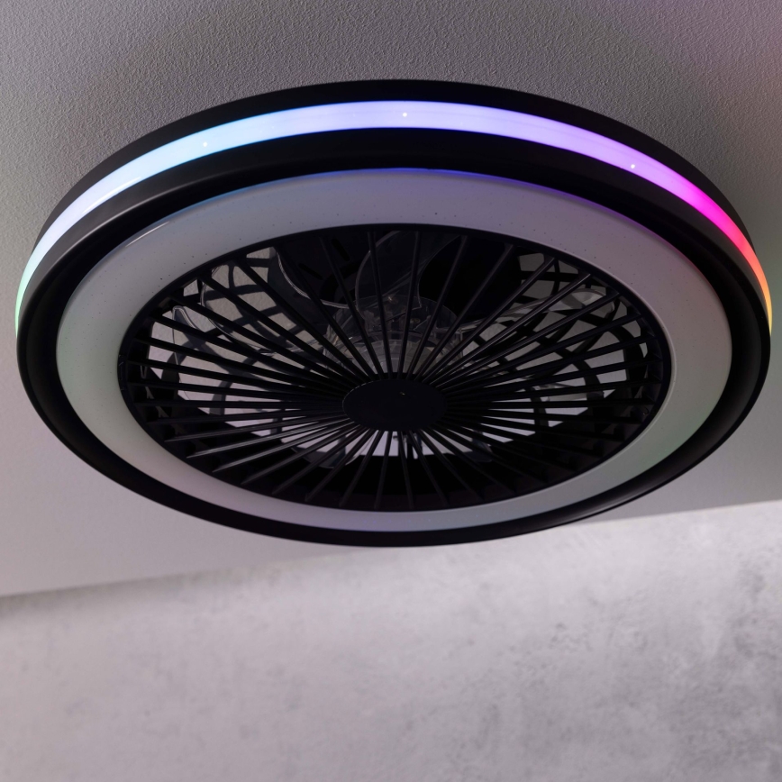 Brilliant - Luminária de teto dimerizável LED RGBW com ventilador PALMERO LED/40W/230V 2700-6500K, diâmetro 46,6 cm, bege + controlo remoto