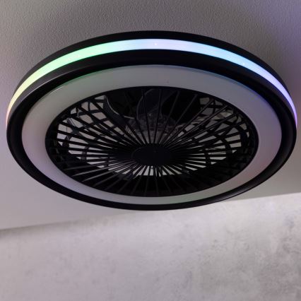 Brilliant - Luminária de teto dimerizável LED RGBW com ventilador PALMERO LED/40W/230V 2700-6500K, diâmetro 46,6 cm, bege + controlo remoto