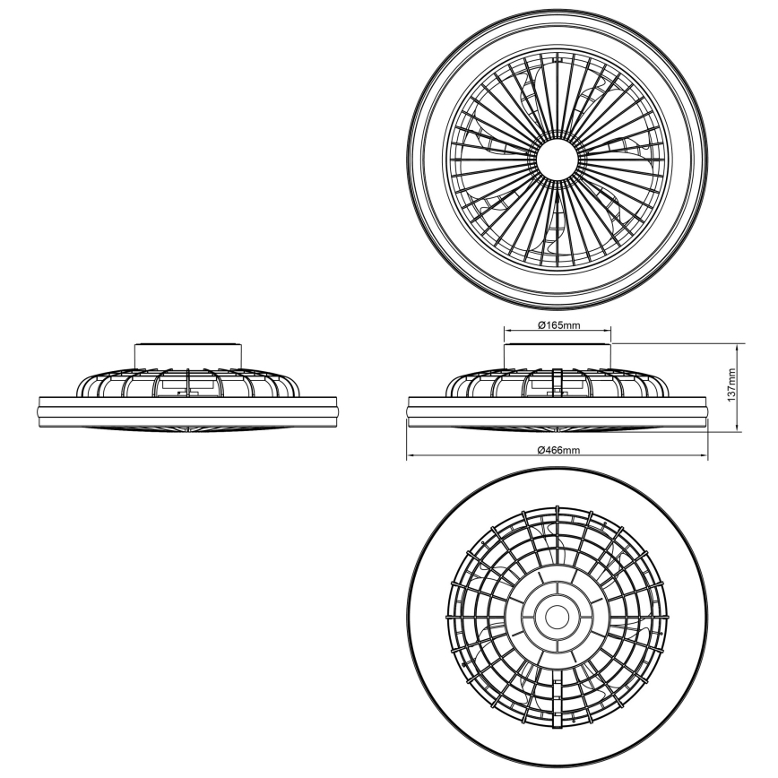 Brilliant - Luminária de teto dimerizável LED RGBW com ventilador PALMERO LED/40W/230V 2700-6500K, diâmetro 46,6 cm, bege + controlo remoto