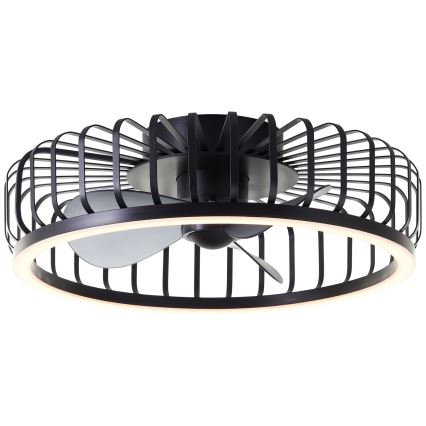 Brilliant - Candeeiro de teto LED regulável com ventilador CAPO LED/36W/230V 2700-6500K diâmetro 48 cm preto + controlo remoto