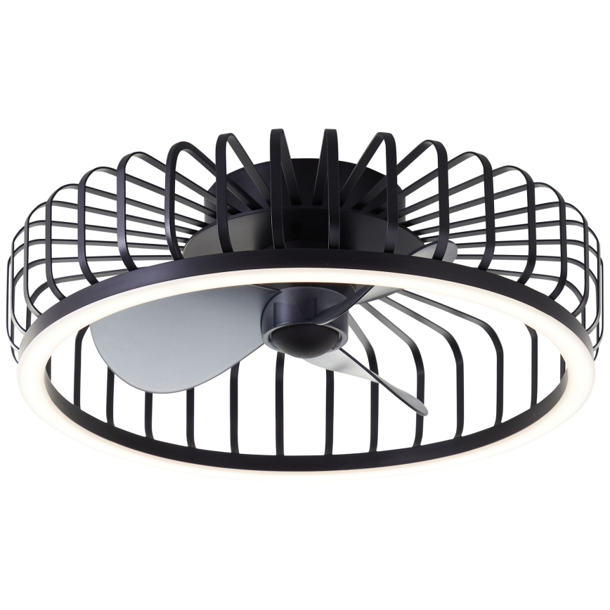 Brilliant - Candeeiro de teto LED regulável com ventilador CAPO LED/36W/230V 2700-6500K diâmetro 48 cm preto + controlo remoto