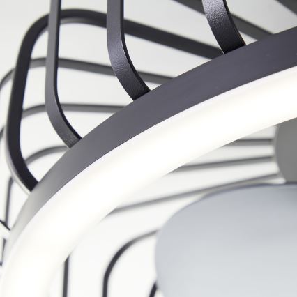 Brilliant - Candeeiro de teto LED regulável com ventilador CAPO LED/36W/230V 2700-6500K diâmetro 48 cm preto + controlo remoto