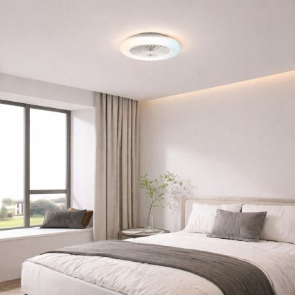 Brilliant - Luminária de teto LED dimerizável com ventilador MONTERO LED/20W/230V 2700-6500K Ø 42 cm branca + controlo remoto