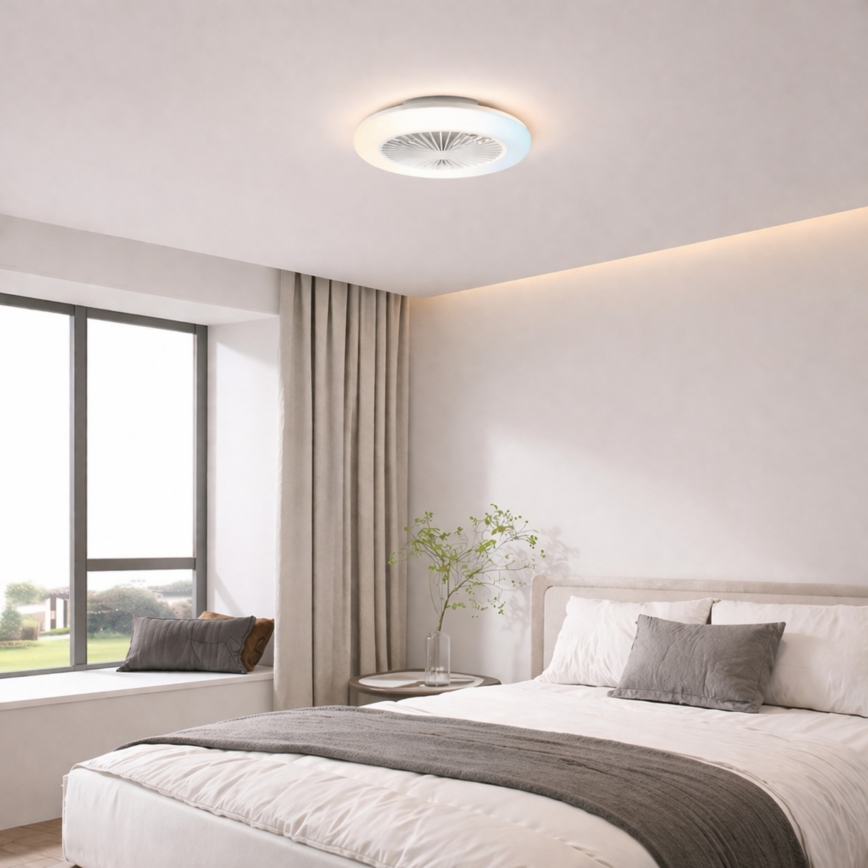 Brilliant - Luminária de teto LED dimerizável com ventilador MONTERO LED/20W/230V 2700-6500K Ø 42 cm branca + controlo remoto