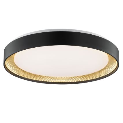 Brilliant - Luminária de teto LED dimerizável WALDO LED/36W/230V 3000-6500K Ø 48,5 cm preta/dourada + comando remoto