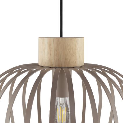 Brilliant - Candeeiro pendente com cabo NORDIC CAGE 1xE27/20W/230V Ø 35 cm bege