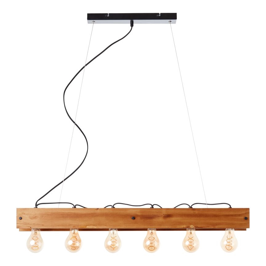 Brilliant - Candeeiro suspenso CALANDRA 6xE27/42W/230V pinho