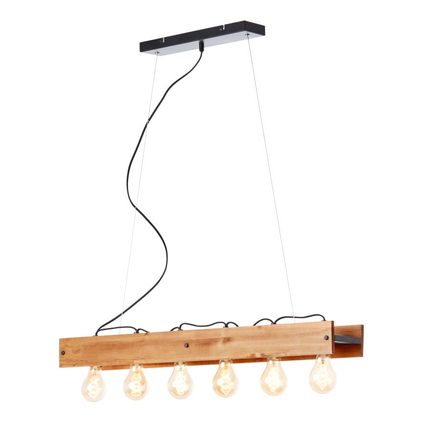 Brilliant - Candeeiro suspenso CALANDRA 6xE27/42W/230V pinho