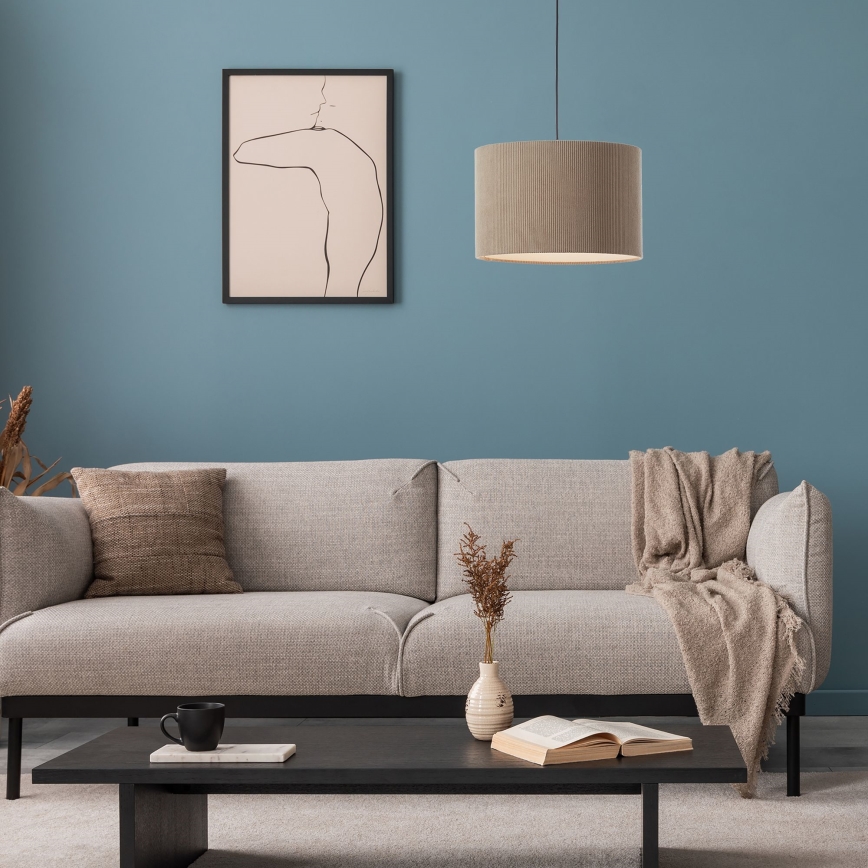 Brilliant - Candeeiro suspenso TONY 1xE27/20W/230V diâmetro 35 cm castanho