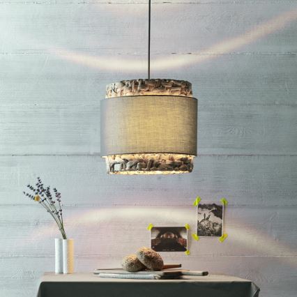 Brilliant - Candeeiro suspenso WATERLILLY 1xE27/60W/230V diâmetro 35 cm cinzento