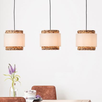 Brilliant - Candeeiro suspenso WATERLILLY 3xE27/60W/230V creme