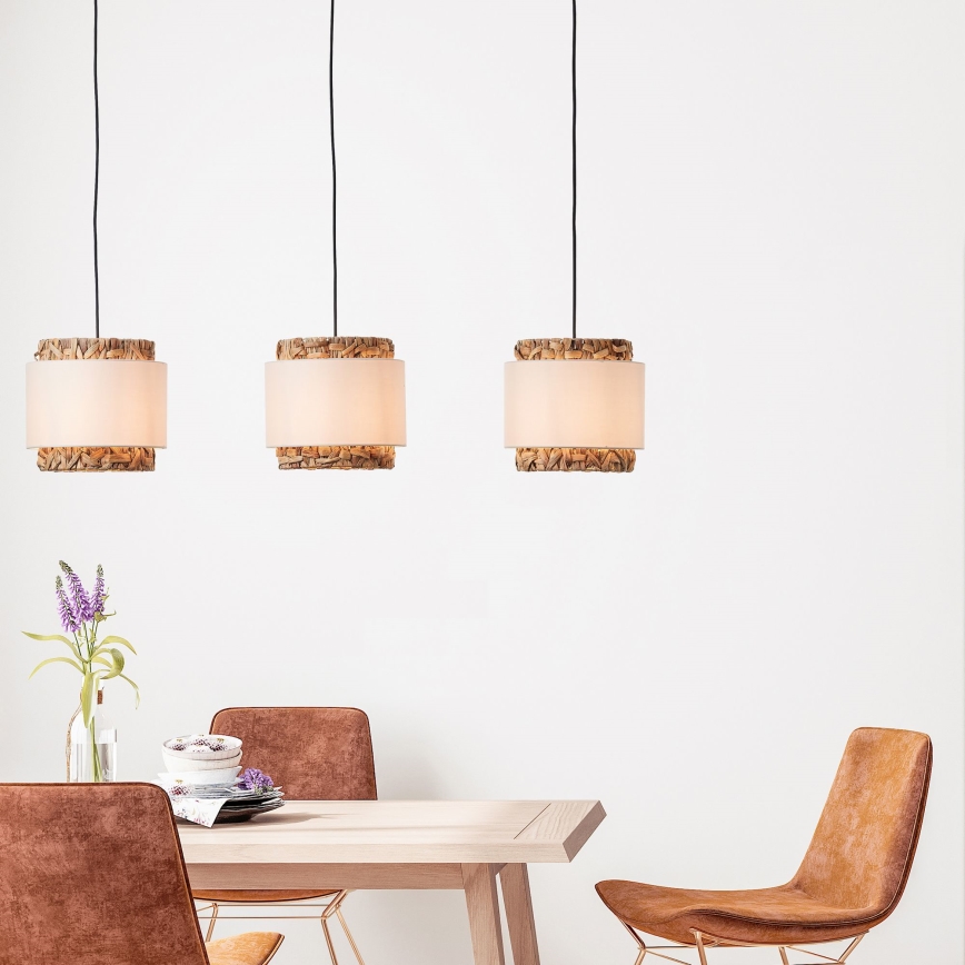 Brilliant - Candeeiro suspenso WATERLILLY 3xE27/60W/230V creme