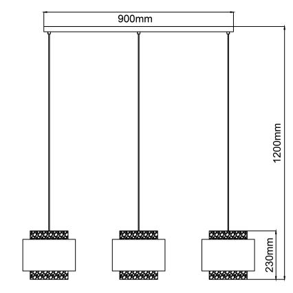 Brilliant - Candeeiro suspenso WATERLILLY 3xE27/60W/230V creme