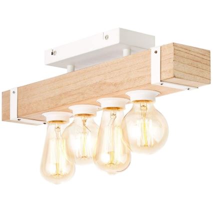 Brilliant - Candelabro integrado WHITEWOOD 4xE27/30W/230V