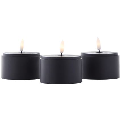 Brilliant - CONJUNTO 3x Velas LED BOUGIE LED/2xAA IP44 preta/fumê