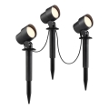 Brilliant - Conjunto de 3 candeeiros LED de exterior KAMARA LED/8,5W/230V IP44 preto