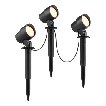 Brilliant - Conjunto de 3 candeeiros LED de exterior KAMARA LED/8,5W/230V IP44 preto