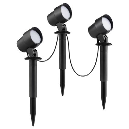 Brilliant - Conjunto de 3 candeeiros LED de exterior KAMARA LED/8,5W/230V IP44 preto