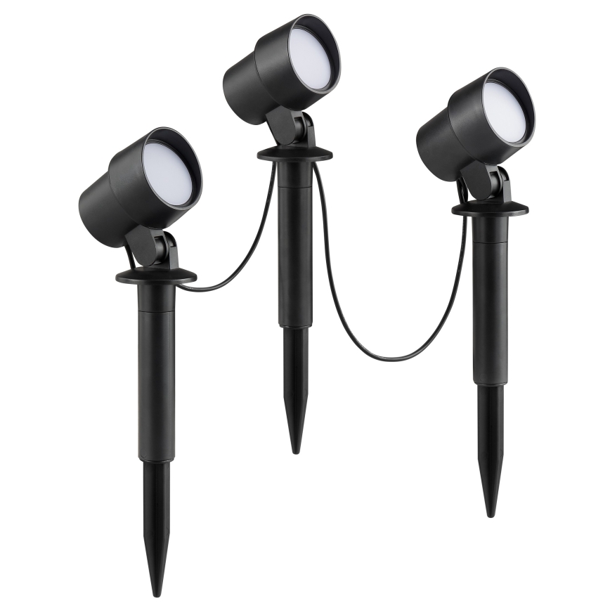 Brilliant - Conjunto de 3 candeeiros LED de exterior KAMARA LED/8,5W/230V IP44 preto