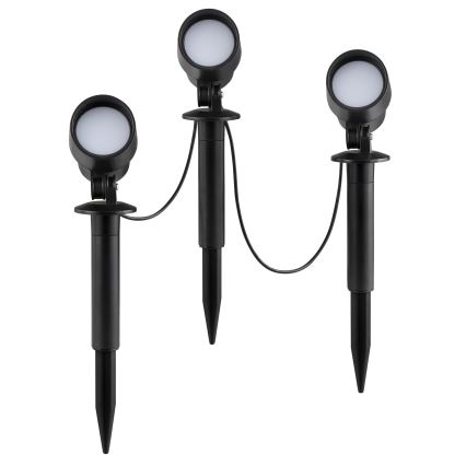 Brilliant - Conjunto de 3 candeeiros LED de exterior KAMARA LED/8,5W/230V IP44 preto