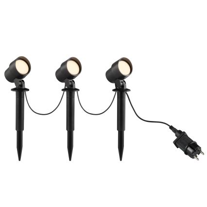 Brilliant - Conjunto de 3 candeeiros LED de exterior KAMARA LED/8,5W/230V IP44 preto