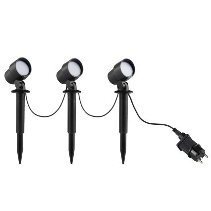 Brilliant - Conjunto de 3 candeeiros LED de exterior KAMARA LED/8,5W/230V IP44 preto