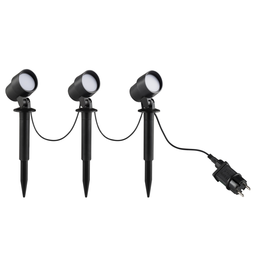 Brilliant - Conjunto de 3 candeeiros LED de exterior KAMARA LED/8,5W/230V IP44 preto