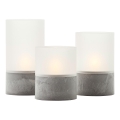 Brilliant - Conjunto de 3 Velas LED BOUGIE LED/2xAA IP44 cinzento/branco