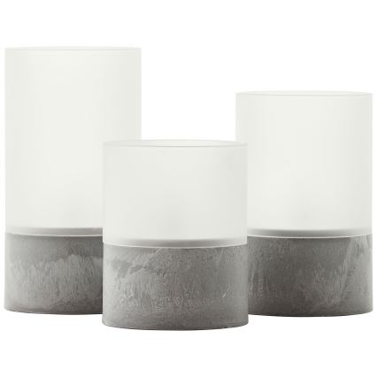 Brilliant - Conjunto de 3 Velas LED BOUGIE LED/2xAA IP44 cinzento/branco