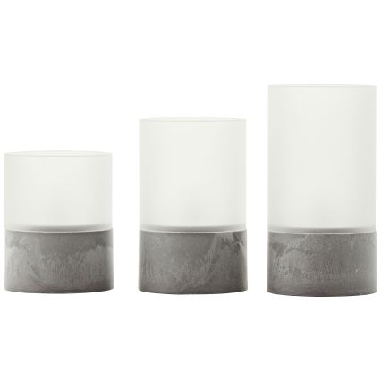 Brilliant - Conjunto de 3 Velas LED BOUGIE LED/2xAA IP44 cinzento/branco