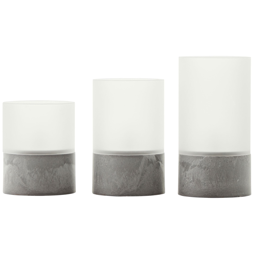Brilliant - Conjunto de 3 Velas LED BOUGIE LED/2xAA IP44 cinzento/branco