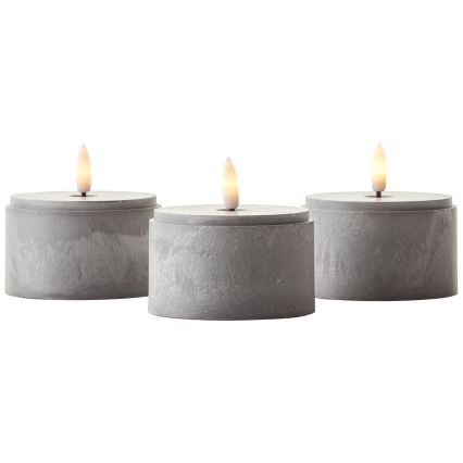 Brilliant - Conjunto de 3 Velas LED BOUGIE LED/2xAA IP44 cinzento/branco