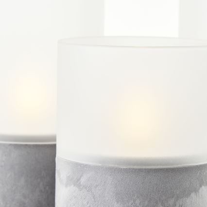 Brilliant - Conjunto de 3 Velas LED BOUGIE LED/2xAA IP44 cinzento/branco