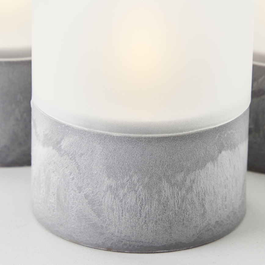 Brilliant - Conjunto de 3 Velas LED BOUGIE LED/2xAA IP44 cinzento/branco