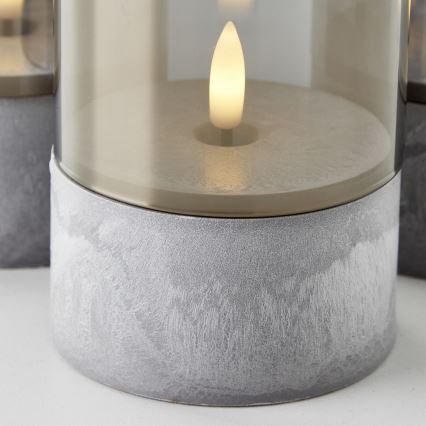 Brilliant - Conjunto de 3 velas LED BOUGIE LED/2xAA IP44 cinzento/fumado