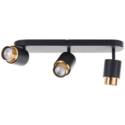 Brilliant - Foco LED COVELO 3xGU10/5W/230V preto/dourado