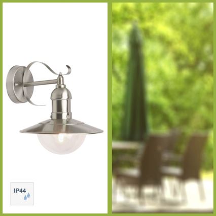 Brilliant - Iluminação de parede exterior ARTO 1xE27/60W/230V IP44 cromado brilhante