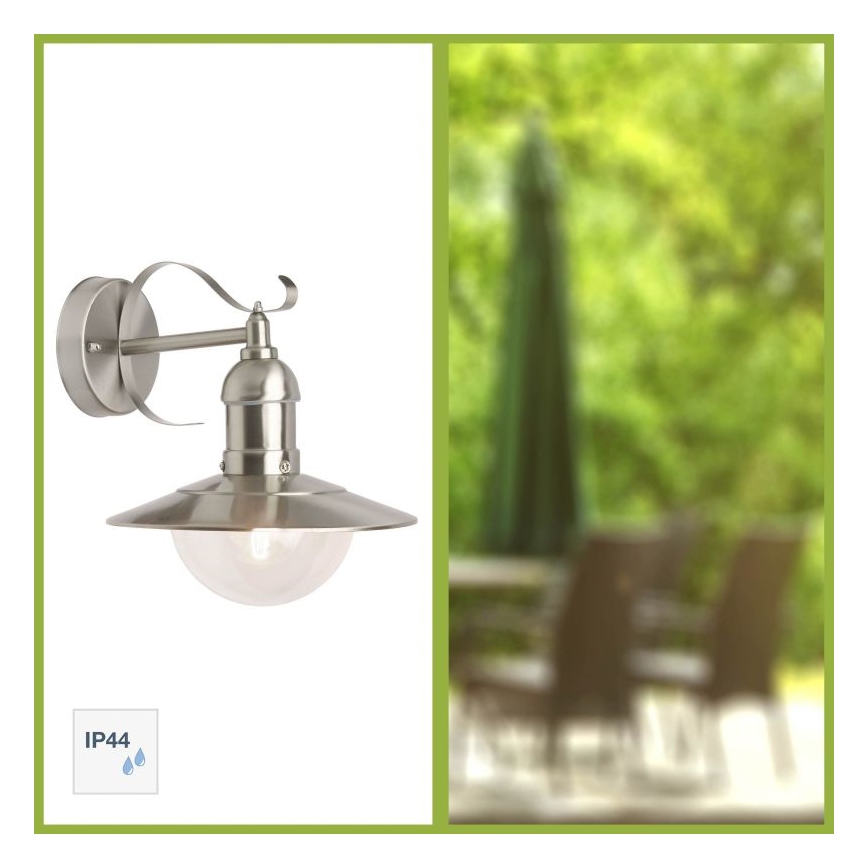 Brilliant - Iluminação de parede exterior ARTO 1xE27/60W/230V IP44 cromado brilhante