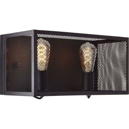 Brilliant - Iluminação de parede MAZE 2xE27/40W/230V preto