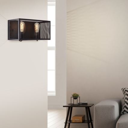 Brilliant - Iluminação de parede MAZE 2xE27/40W/230V preto