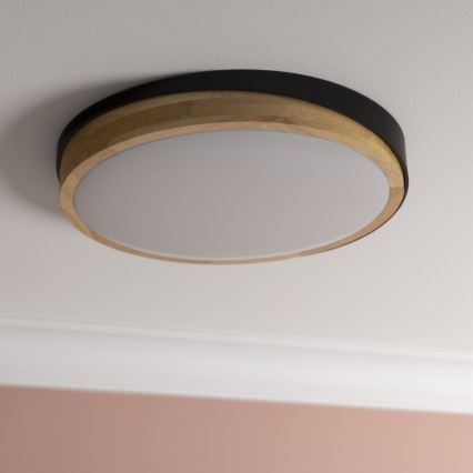 Brilliant - Iluminação de teto LED com regulação BAARLO LED/24W/230V diâmetro 35 cm preto/borracha de figueira