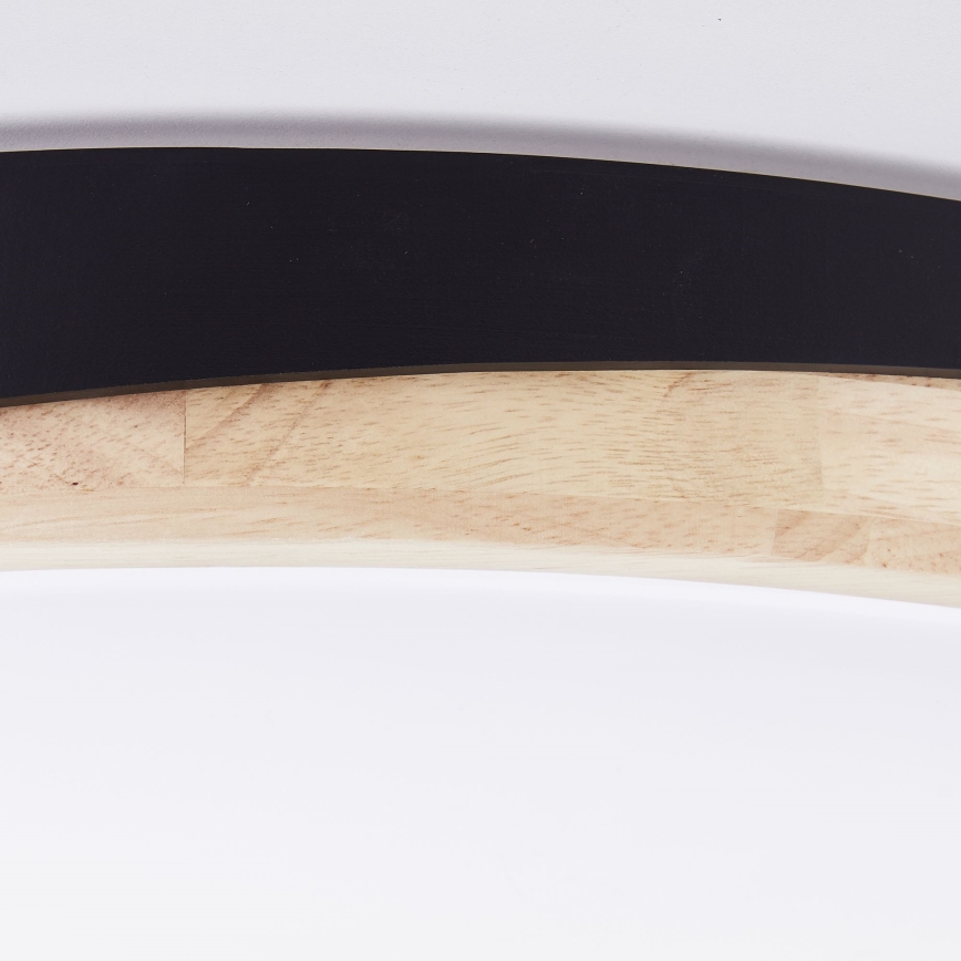 Brilliant - Iluminação de teto LED com regulação BAARLO LED/36W/230V 3000-6500K diâmetro 50 cm preto/borracha de figueira + comando