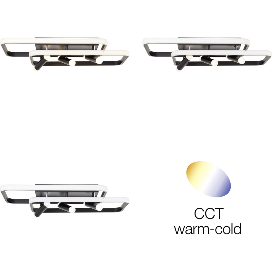 Brilliant - Iluminação de teto LED com regulação DALIDA LED/54W/230V 3000-6500K 45,2x66 cm preto + comando