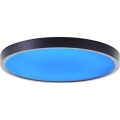 Brilliant - Iluminação de teto LED RGBW com regulação LOTTI LED/16W/230V 3000K diâmetro 30 cm preto Wi-Fi Tuya + comando