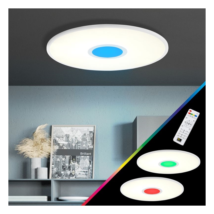 Brilliant - Iluminação de teto LED RGBW com regulação ODELLA LED/24W/230V 2700-6500K + comando