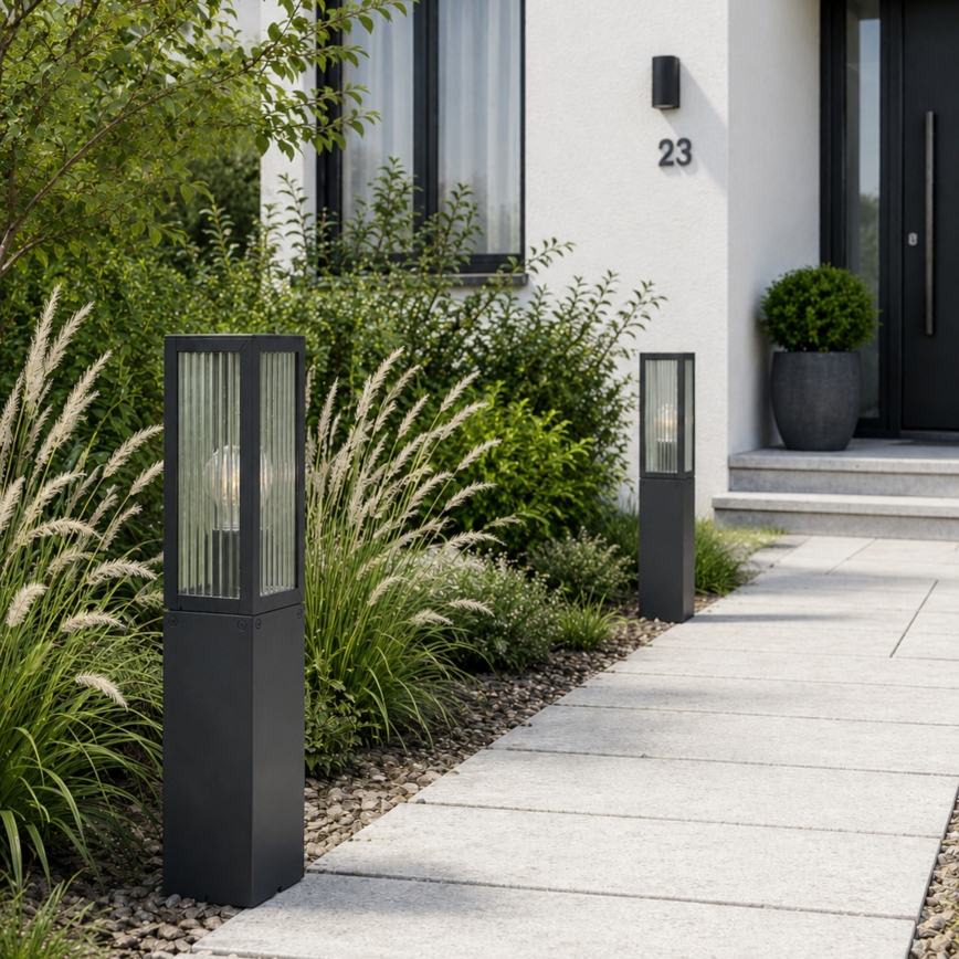 Brilliant - Lâmpada de exterior GETTA 1xE27/20W/230V 50 cm IP44 preta