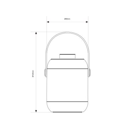 Brilliant - Lâmpada de mesa exterior LED regulável GEMMA LED/1,9W/5V 1800 mAh IP44 branca